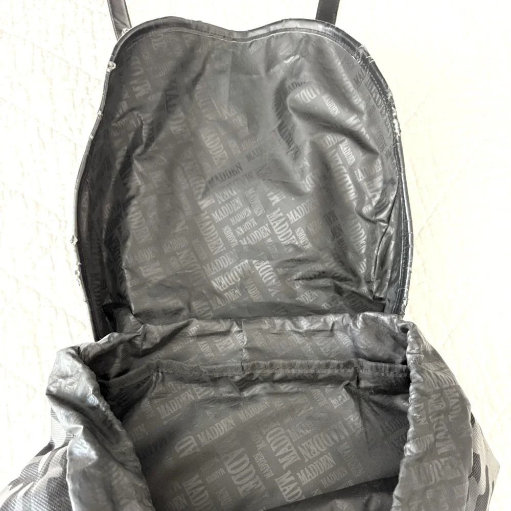 Steve Madden Black Durable Canvas Backpack with Adjustable Straps